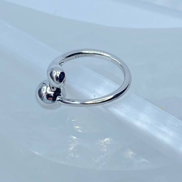 Sterling Silver Geometric Minimalist Spoon Ring - Picture 3 of 5